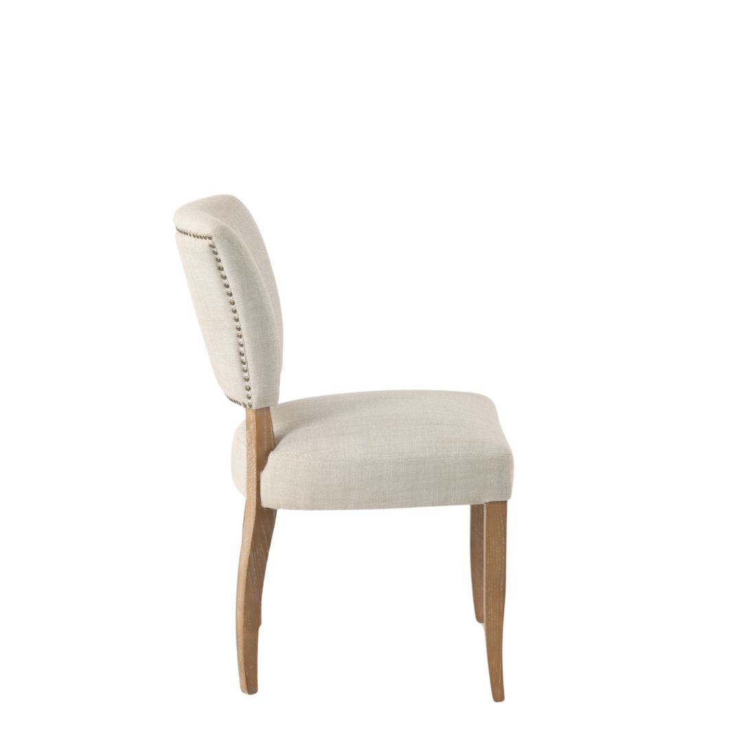 BELLE FABRIC DINING CHAIR WITH OAK LEG image 1